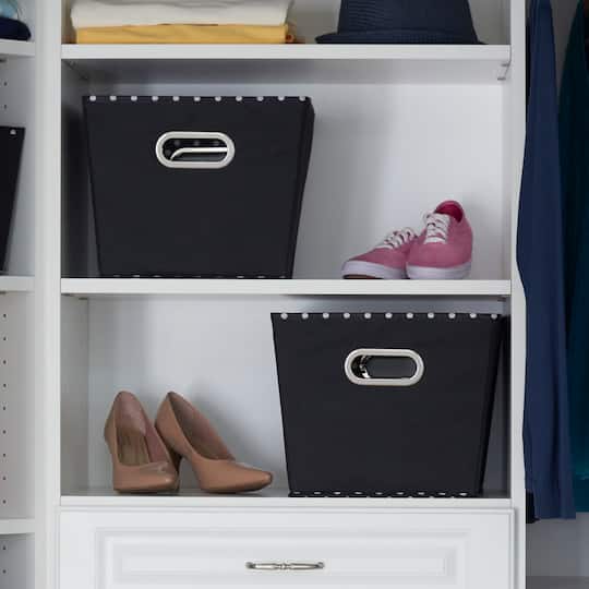 Household Essentials Polka Dot Fabric Tapered Storage Bins